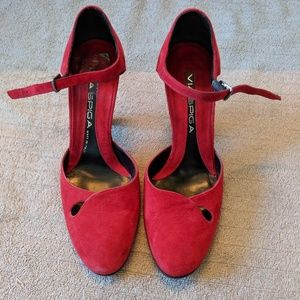 Via Spiga Suede Mary Jane's- Cherry Red- 6.5
